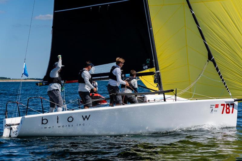 BLOW NOR787 - Peder Nergaard with Morten Helgesen, Eivind Rubinstein, Sverre Nergaard - the overall and Corinthian winner of Race One - Me?lges 24 World Championship 2023 - Middelfart, Denmark - photo © Mick Knive Anderson