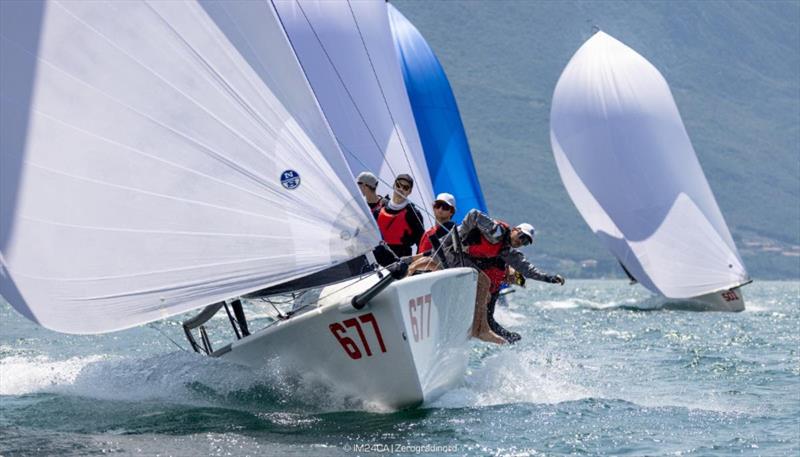 White Room GER677 of Michael Tarabochia with Luis Tarabochia at the helm and Marco Tarabochia, Sebastian Bühler and Mathy Tom in crew - Melges 24 European Sailing Series, Fraglia Vela Riva July 2023 - photo © IM24CA / Zerogradinord