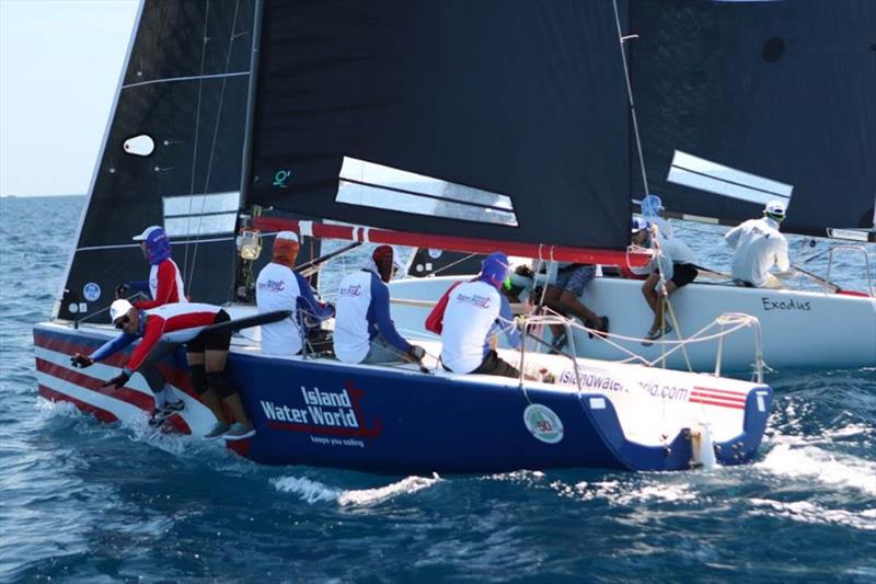 Melges 24s Team Island Water World and Exodus neck and neck on day 2 of the 50th St. Thomas International Regatta photo copyright Ingrid Abery taken at St. Thomas Yacht Club and featuring the Melges 24 class