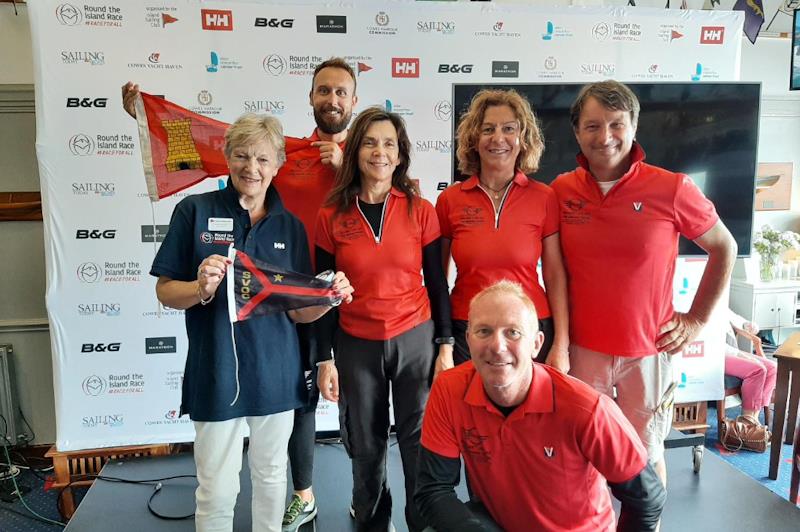 'The Grand Tour' team during Round The Island, on the Isle of Wight with the Club Commodore - photo © TGT