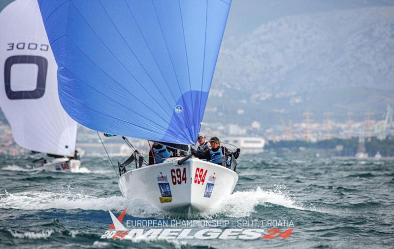 Zhik Race Team (GBR694) - Miles Quinton, Geoff Carveth, Oliver Wells, Finn Dickinson, Sara Zuppin - photo © Melges 24 European Championship Split | regate.com.hr