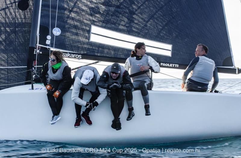 Michele Paolettis's Strambapapa ITA689 with Giovanna Micol, Davide Bivi, Pietro Perelli, and Giulia Pignolo  - Luki Baustoffe CRO Melges 24 Cup 2025 - Opatija | Melges 24 European Sailing Series 2025 - photo © regate.com.hr