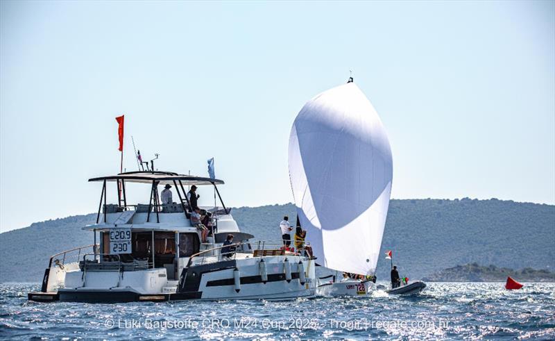 Little A CRO728, helmed by Stjepan Cesic - Luki Baustoffe CRO Melges 24 Cup 2025 - Trogir | Melges 24 European Sailing Series 2025  photo copyright regate.com.hr taken at  and featuring the Melges 24 class