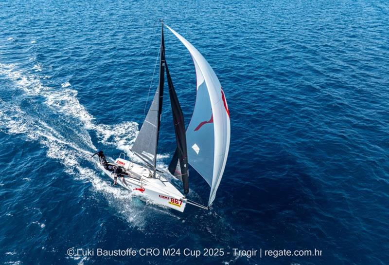 Lukasz Podniesinski's Razjaren CR0867 with Ante Cesic at the helm - Luki Baustoffe CRO Melges 24 Cup 2025 - Trogir | Melges 24 European Sailing Series 2025 photo copyright regate.com.hr taken at  and featuring the Melges 24 class