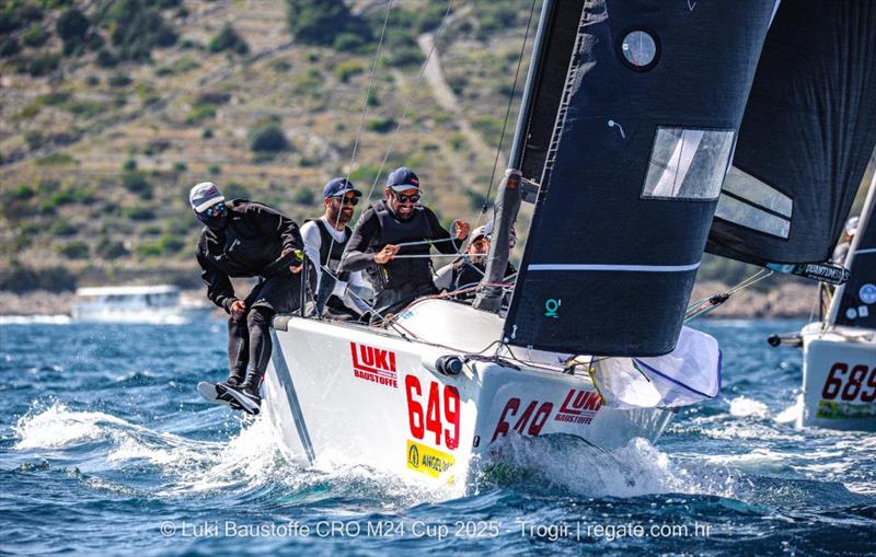 Ivo Matic's Mataran 24, helmed by Ante Botica - Luki Baustoffe CRO Melges 24 Cup 2025 - Trogir | Melges 24 European Sailing Series 2025 photo copyright regate.com.hr taken at  and featuring the Melges 24 class