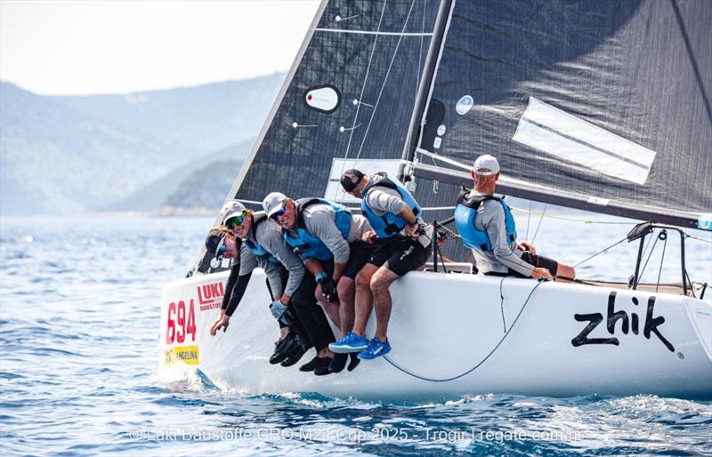 Miles Quinton's Zhik Race Team GBR694 with Geoff Carveth helming - Luki Baustoffe CRO Melges 24 Cup 2025 - Trogir | Melges 24 European Sailing Series 2025 - photo © regate.com.hr
