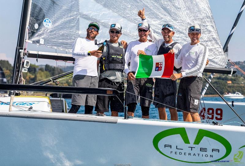 Andrea Racchelli's team Altea, with Gaudenzio Bonini aka Enzo in the middle - Italian Melges 24 circuit will be named Trofe Gaudi to honour Enzo, who tragically passed away in a mountain accident this January photo copyright IM24CA / Zerogradinord taken at Fraglia Vela Riva and featuring the Melges 24 class