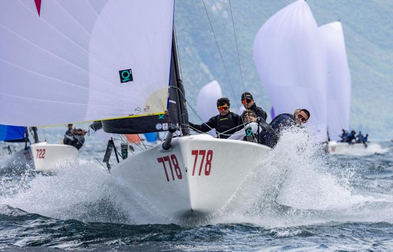 Marco Zammarchi's Taki 4 ITA778 with Niccolo Bertola helming - 2025 Melges 24 European Sailing Series / Italian Open Championship - Fraglia Vela Riva, Riva del Garda photo copyright IM24CA | Zerogradinord taken at Fraglia Vela Riva and featuring the Melges 24 class