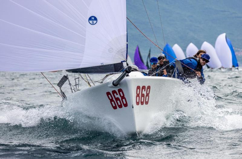 Laura Grondin's Dark Energy USA868 - 2025 Melges 24 European Sailing Series / Italian Open Championship - Fraglia Vela Riva, Riva del Garda, ITA photo copyright IM24CA | Zerogradinord taken at Fraglia Vela Riva and featuring the Melges 24 class