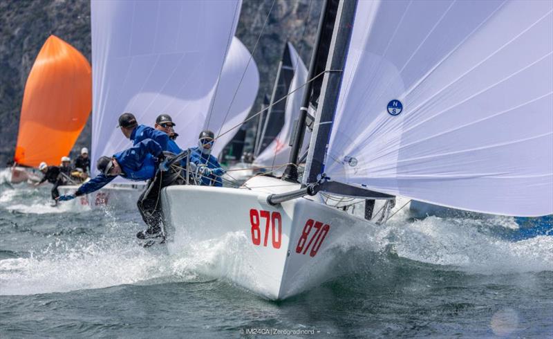 Cuyler Morris' Dark Horse USA870 - 2025 Melges 24 European Sailing Series / Italian Open Championship - Fraglia Vela Riva, Riva del Garda, ITA photo copyright IM24CA | Zerogradinord taken at Fraglia Vela Riva and featuring the Melges 24 class