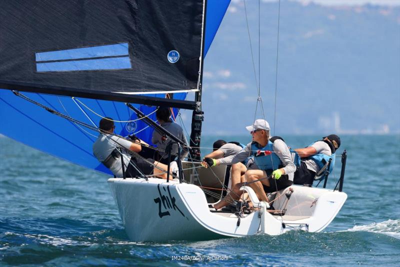 Miles Quinton's Zhik Race Team GBR694 with Geoff Carveth helming - 2025 Melges 24 European Sailing Series - 2025 Trofeo Gaudi - Monfalcone, Italy - photo © IM24CA / Zerogradinord / Andrea Carloni