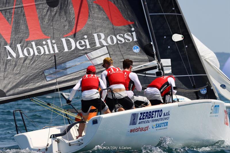 Antonio Masoli's Vertigo ITA730 with Tito Rodda helming and Luca De Vidovich, Mario Bellanova, Lorenzo Coslovich - 2025 Melges 24 European Sailing Series - 2025 Trofeo Gaudi - Monfalcone, Italy photo copyright IM24CA / Zerogradinord / Andrea Carloni taken at  and featuring the Melges 24 class