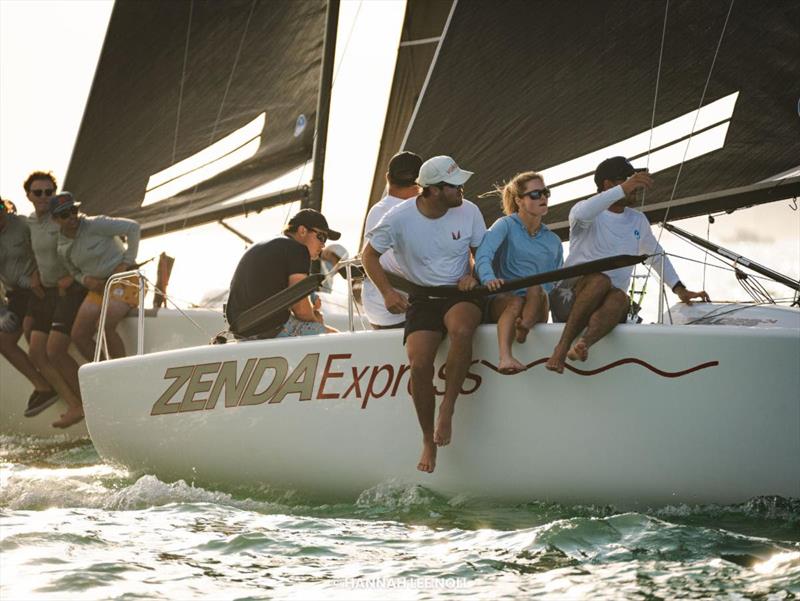 Harry Melges IV and his team on ZENDA EXPRESS (USA866) - Melges 24 North American Championship 2025, Bacardi Winter Series 2026 Event No 1 - Miami, FL, USA photo copyright Hannah Lee Noll taken at  and featuring the Melges 24 class