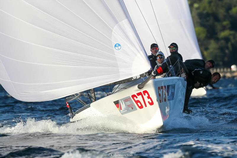 Peter Karrie's NEFELI GER673 - Melges 24 World Champion 2025 photo copyright YCA / Giovanni Tesei taken at  and featuring the Melges 24 class