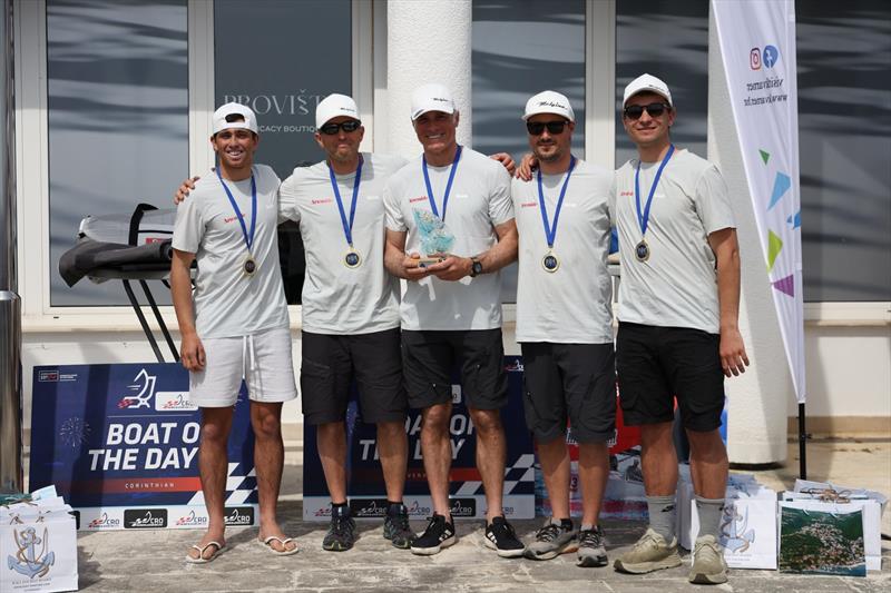 Paolo Brescia's MELGINA ITA854 team with Andrea Racchelli, Lorenzo Centuori, Alexander Harej, Jaš Farneti - Opatija CRO Melges 24 Cup 2026 - Melges 24 European Sailing Series 2026 photo copyright Tomislav Krišto taken at  and featuring the Melges 24 class