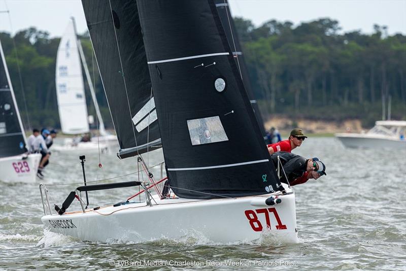 Gamecock in full stride at Charleston, where consistency continues to keep Peter McClennen at the top of the standings photo copyright Ty Baird Media / Charleston Race Week at Patriots Point taken at  and featuring the Melges 24 class