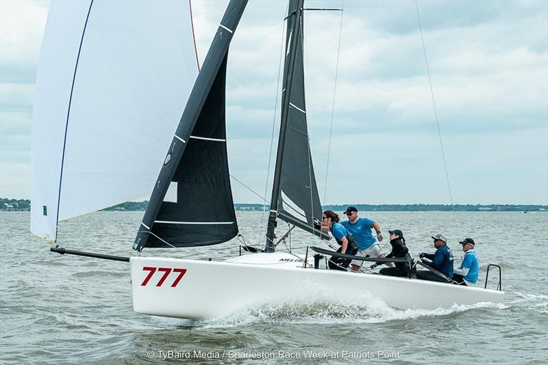Longshot crosses the line in Charleston, where John Polson and team secured the Corinthian win with a composed, disciplined performance photo copyright Ty Baird Media / Charleston Race Week at Patriots Point taken at  and featuring the Melges 24 class