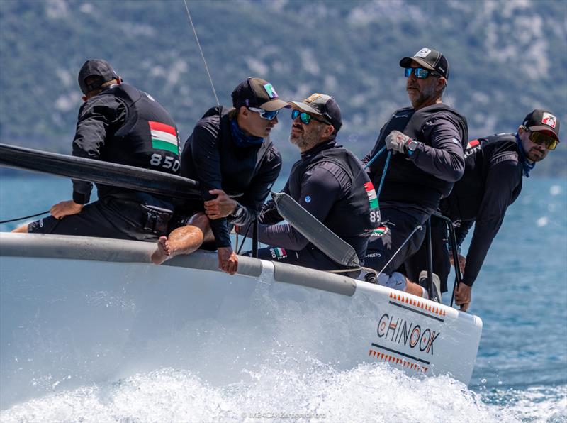 CHINOOK HUN850 by Akos Csolto - Melges 24 Italian National Championship 2026 - Melges 24 European Sailing Series 2026 - Fraglia Vela Riva, Riva del Garda, Italy photo copyright IM24CA | Zerogradinord taken at Fraglia Vela Riva and featuring the Melges 24 class