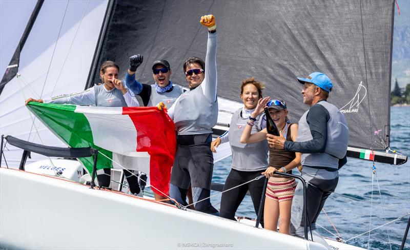 STRAMBAPAPA ITA689 by Michele Paoletti with Giovanna Micol, Davide Bivi, Giulia Pignolo and Pietro Perelli.- Melges 24 Italian National Championship 2026 - Melges 24 European Sailing Series 2026 - Fraglia Vela Riva, Riva del Garda, Italy photo copyright IM24CA | Zerogradinord taken at Fraglia Vela Riva and featuring the Melges 24 class