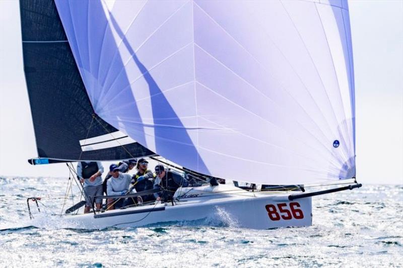 U.S. Melges 24 Class President Geoff Fargo and his Sentinel team power downwind to winning the 2024 U.S. Nationals in Santa Barbara. Fargo returns to the Nationals in Traverse City as one of seven West Coast-based Melges 24s joining a growing fleet photo copyright Sharon Green / ultimatesailing.com taken at  and featuring the Melges 24 class