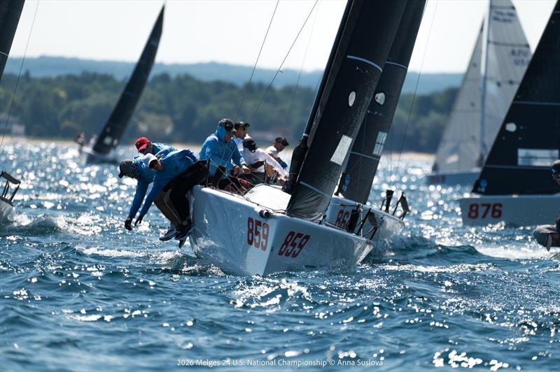 2026 Melges 24 U.S. National Championship day 1 photo copyright Anna Suslova taken at Grand Traverse Yacht Club and featuring the Melges 24 class