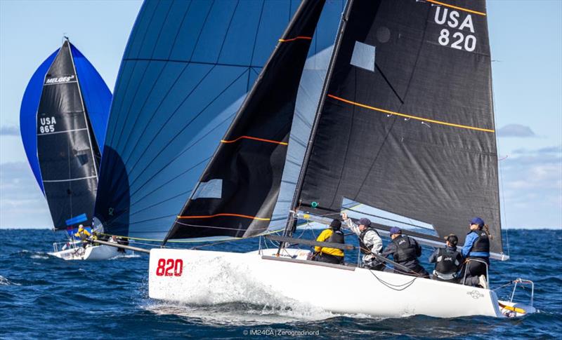 Lindsey Duda and her crew on SIN DUDA! wins the first race of the Melges 24 World Championship 2026 - photo © IM24CA / Zerogradinord