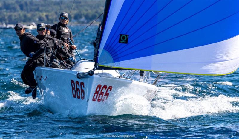Team Bagdad Prospects Helly Hansen (NOR), helmed by Tomas Mathisen, with Hans Herman Nergaard, Daniel Andersen, Alexander Klippenberg and Jacob Undrum lead the Corinthian division after Day 1 of the Melges 24 World Championship 2026 - photo © IM24CA / Zerogradinord