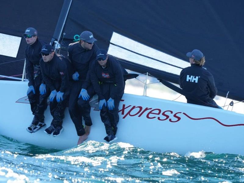 Fresh from competing at the Melges 24 European Championship just a couple of weeks earlier, Norway's young Team Bagdad Prospects Helly Hansen made the trip to Harbor Springs to take on the Corinthian fleet at the 2026 Melges 24 World Championship - photo © Joy Dunigan / U.S. Melges 24 Class Association