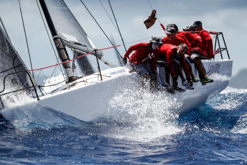 Sergio Sagramoso's Puerto Rican Melges 32, Lazy Dog on Johnnie Walker Race Day 3 at Antigua Sailing Week - photo © Paul Wyeth / www.pwpictures.com