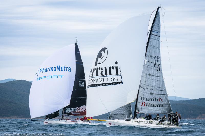 2017 Melges 32 World League in Scarlino day 2 photo copyright Melges World League / Barracuda Communication taken at Club Nautico Scarlino and featuring the Melges 32 class