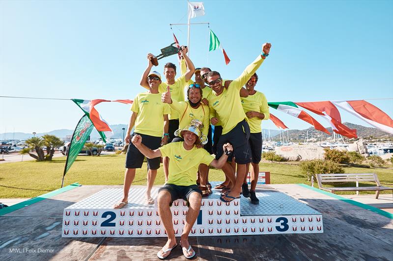 Melges 32 World Championship 2020 in Villasimius, Sardinia prize giving photo copyright MWL / Felix Diemer taken at  and featuring the Melges 32 class