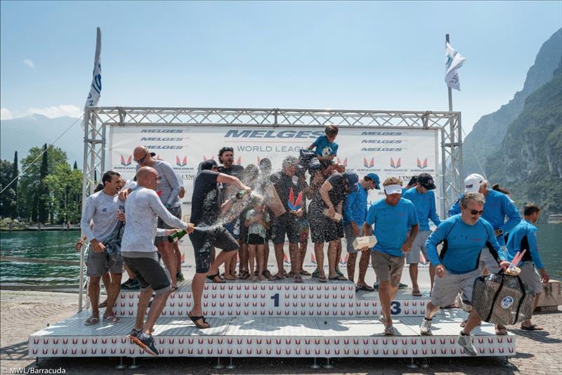 Podium - 2019 Melges 32 World League at Riva del Garda photo copyright Melges World League / Barracuda Communication taken at Fraglia Vela Riva and featuring the Melges 32 class