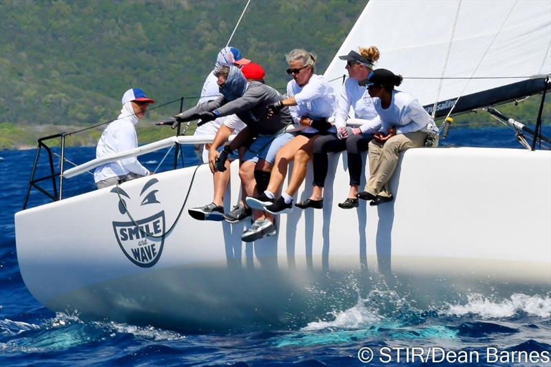 Puerto Rico's Jaime Torres at the helm of his Melges 32, Smile and Wave on day 2 at the 48th St. Thomas International Regatta photo copyright Dean Barnes / STIR taken at St. Thomas Yacht Club and featuring the Melges 32 class