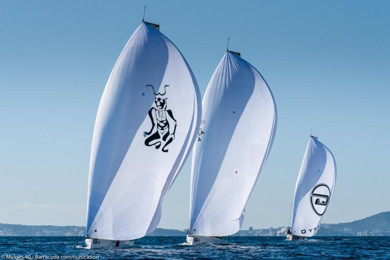 Racing on day 3 of the Melges 40 Grand Prix in Mallorca photo copyright Melges 40 / Barracuda Communication taken at Real Club Náutico de Palma and featuring the Melges 40 class