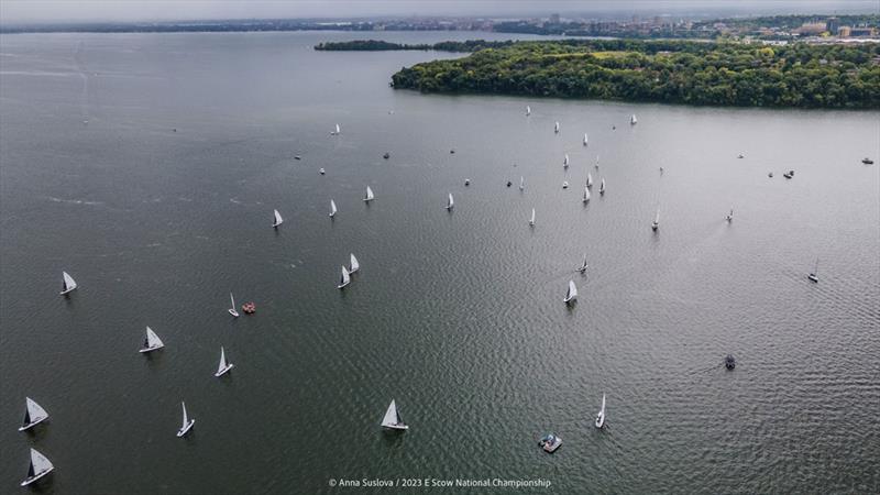 2023 E Scow Nationals, day 2 photo copyright Anna Suslova taken at Mendota Yacht Club and featuring the Melges E Scow class