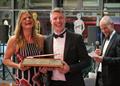 Merlin Rocket End Of Season Dinner: Rachael Gray pictured with Stuart Bithell, winning crew of the Merlin Rocket Craftinsure Silver Tiller (Tom Gillard was not able to make the evening) © Patrick Blake