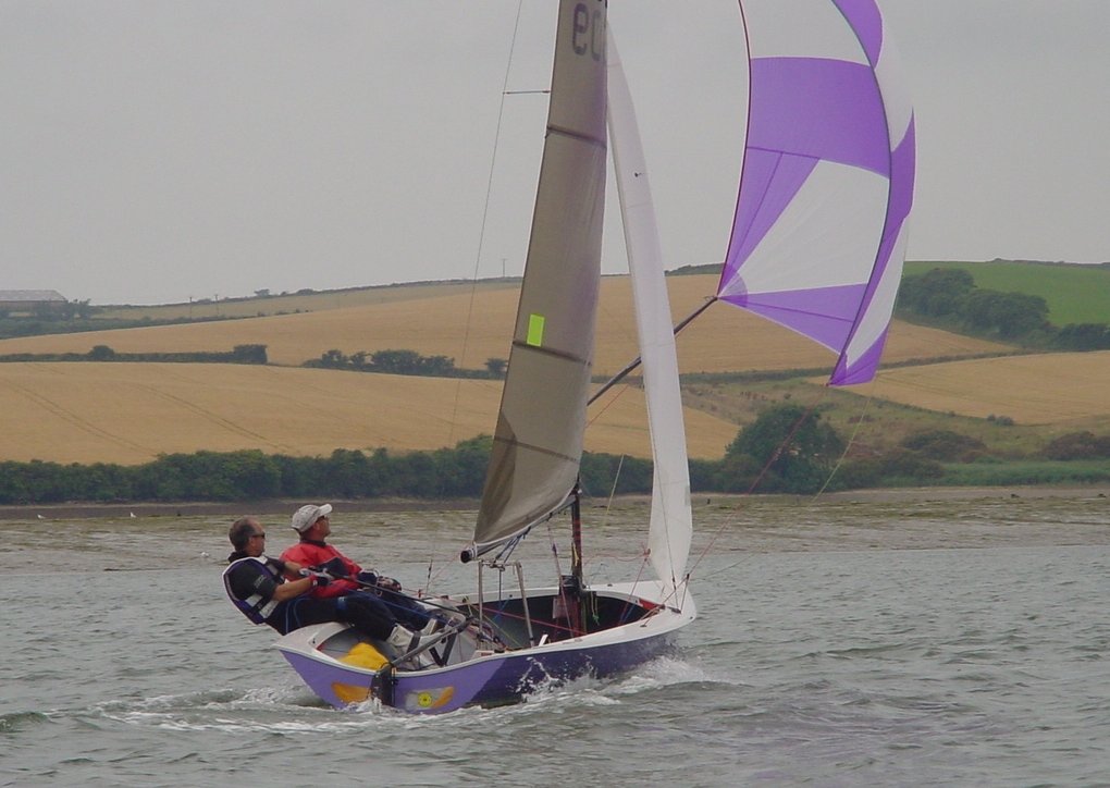 John Bell and Graham Williamson at the Salcombe Merlin Week photo copyright Andy Jones taken at Salcombe Yacht Club and featuring the Merlin Rocket class