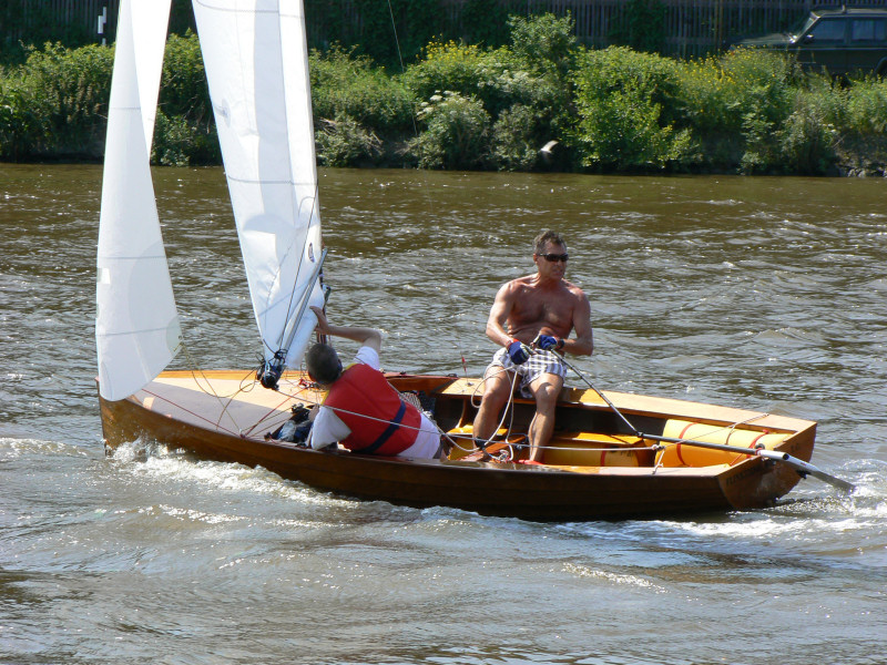 The moment of disaster when Mike Stephens saw his rudder unshipped during the Merlin open at Minima photo copyright Peter Halligan taken at Minima Yacht Club and featuring the Merlin Rocket class