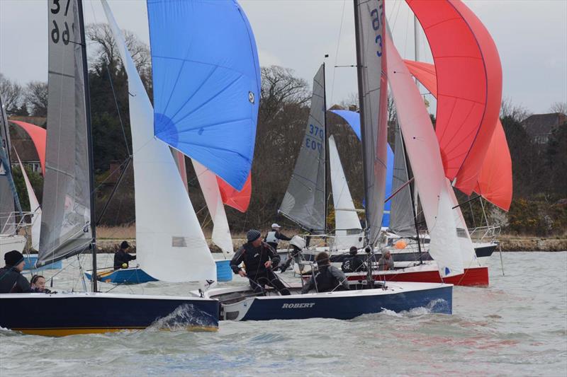 Hamble Warming Pans photo copyright Trevor Pountain taken at Hamble River Sailing Club and featuring the Merlin Rocket class