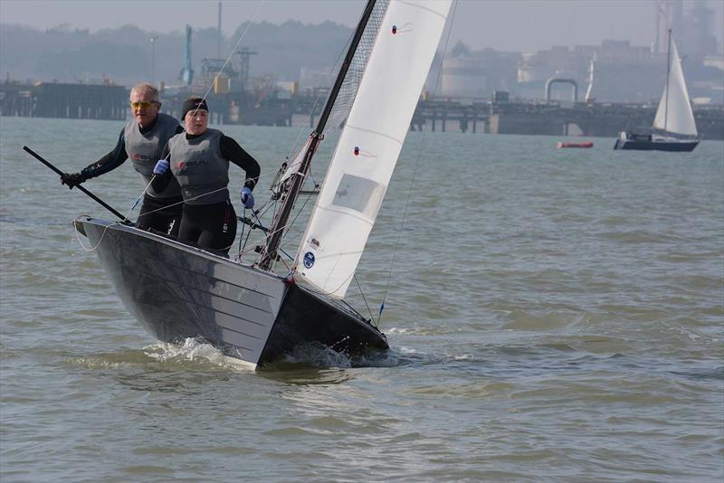 54th Hamble Warming Pan photo copyright Trevor Pountain taken at Hamble River Sailing Club and featuring the Merlin Rocket class