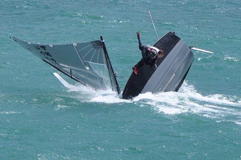 Andy Davies and Alex Warren on day 1 of Sharps Doom Bar Merlin Week photo copyright Nigel Brooke taken at Salcombe Yacht Club and featuring the Merlin Rocket class