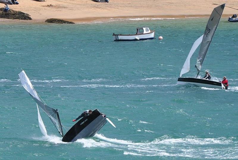 Andy Davies and Alex Warren on day 1 of Sharps Doom Bar Merlin Week photo copyright Nigel Brooke taken at Salcombe Yacht Club and featuring the Merlin Rocket class