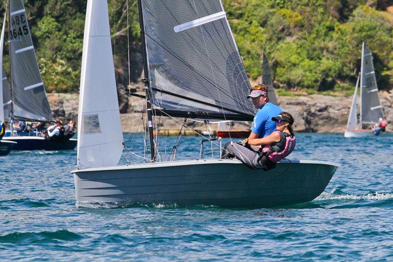 Sharps Doom Bar Salcombe Merlin Week day 5 (afternoon race) - Simon and Ally Potts photo copyright John Murrell / www.moor2seaeventphotography.co.uk taken at Salcombe Yacht Club and featuring the Merlin Rocket class