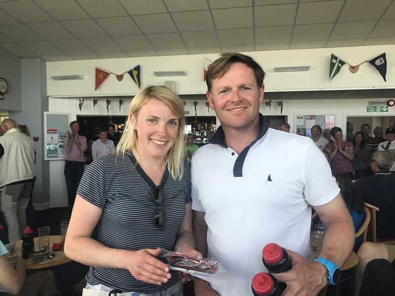 Simon Potts and Pippa Taylor finish 3rd in the Lymington Dinghy Regatta photo copyright Lou Johnson & Claire Sleigh taken at Lymington Town Sailing Club and featuring the Merlin Rocket class