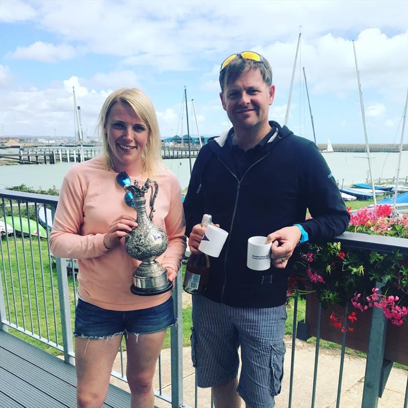 Simon Potts and Pippa Taylor win the Shoreham Craftinsure Merlin Rocket Silver Tiller Open photo copyright Sophie Mackley taken at Shoreham Sailing Club and featuring the Merlin Rocket class