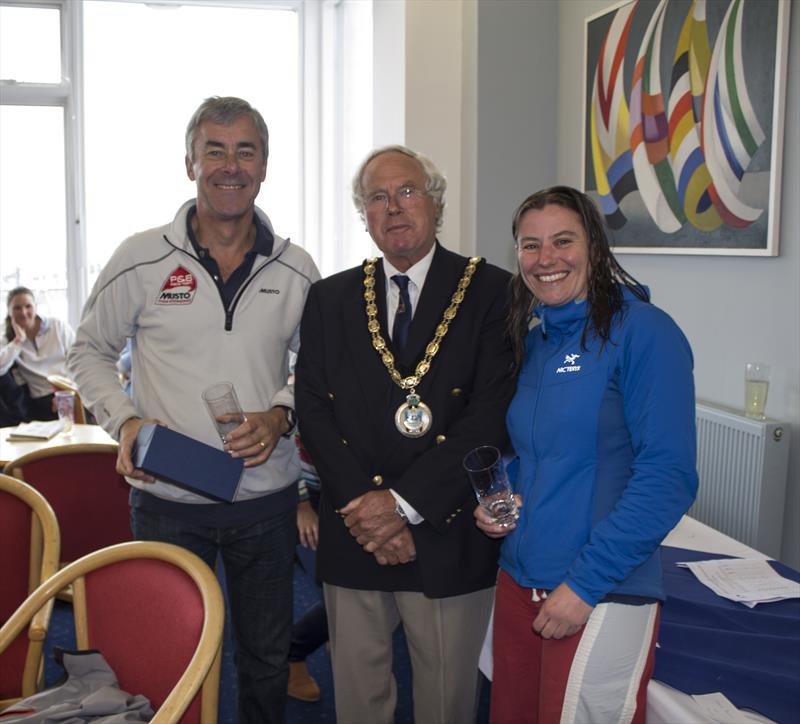 Tim Fells and Fran Gifford win the Merlin Rocket Silver Tiller event at Lymington photo copyright Abby Keightley-Hanson taken at Lymington Town Sailing Club and featuring the Merlin Rocket class