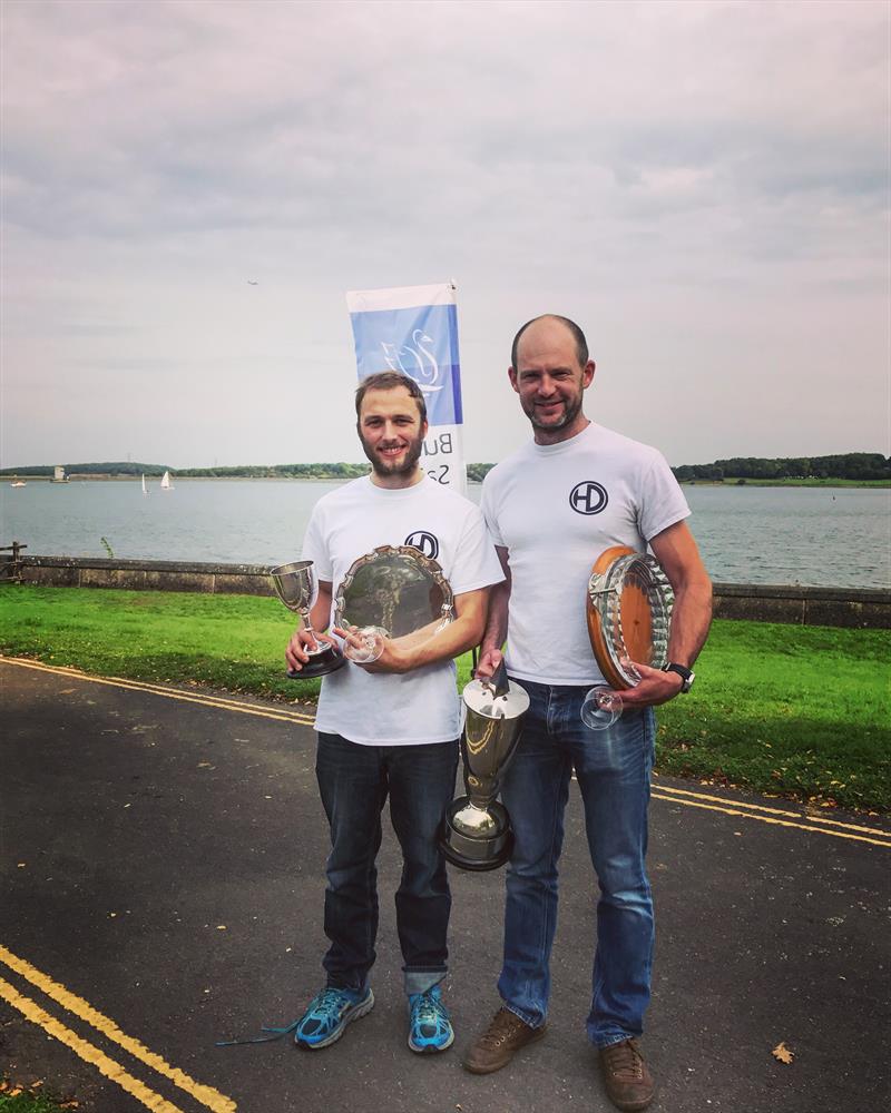 Andy Davis & Pete Grey win the Merlin Rocket Inlands at Burton photo copyright Lou Johnson taken at Burton Sailing Club and featuring the Merlin Rocket class