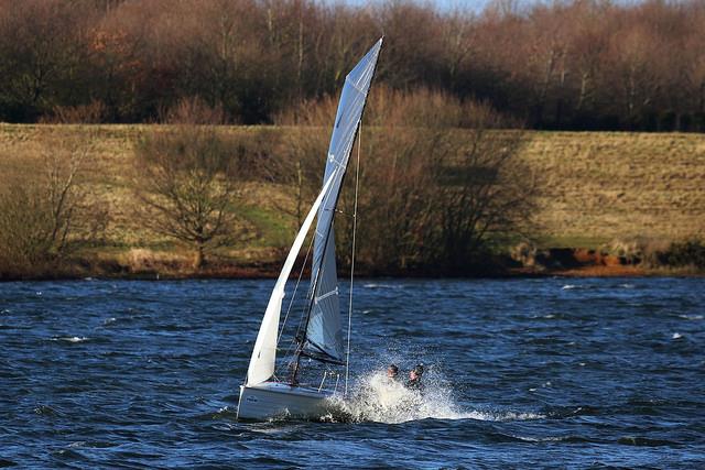 Speedy Merlin Rocket on day 1 of the Alton Water Frostbite Series - photo © Tim Bees