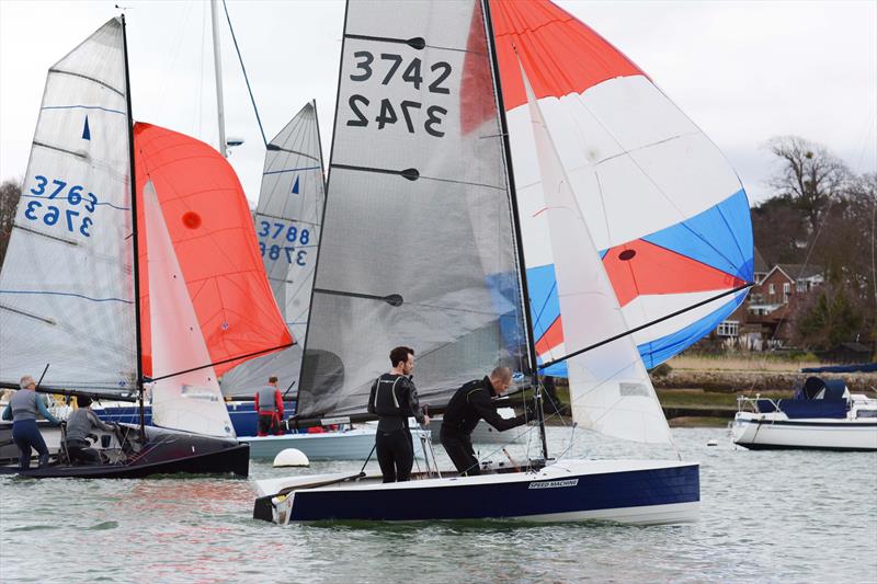 Hamble Warming Pan photo copyright Trevor Pountain taken at Hamble River Sailing Club and featuring the Merlin Rocket class