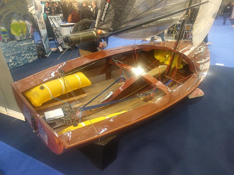 The beautifully restored and redecked Merlin Rocket at the RYA Dinghy Show 2018 photo copyright Mark Jardine / YachtsandYachting.com taken at RYA Dinghy Show and featuring the Merlin Rocket class
